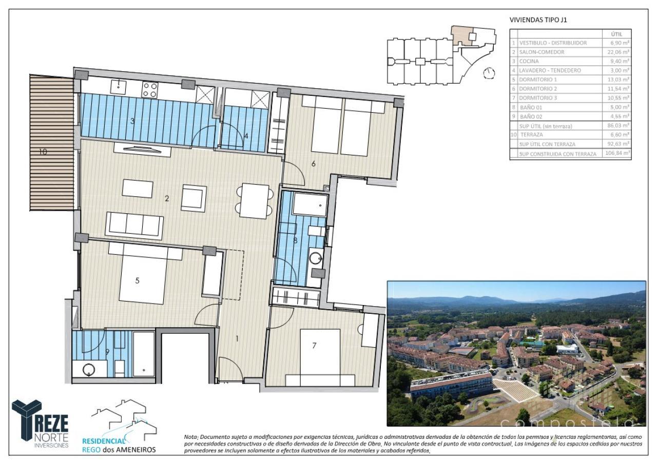 PLANO VIVIENDA TIPO J, vistas al parque